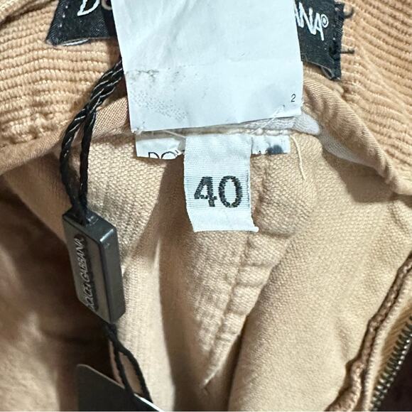 Dolce & Gabbana Corduroy Pants Culotte Trouser Wide Leg Tan Brown Women’s Size 4 - Picture 5 of 13